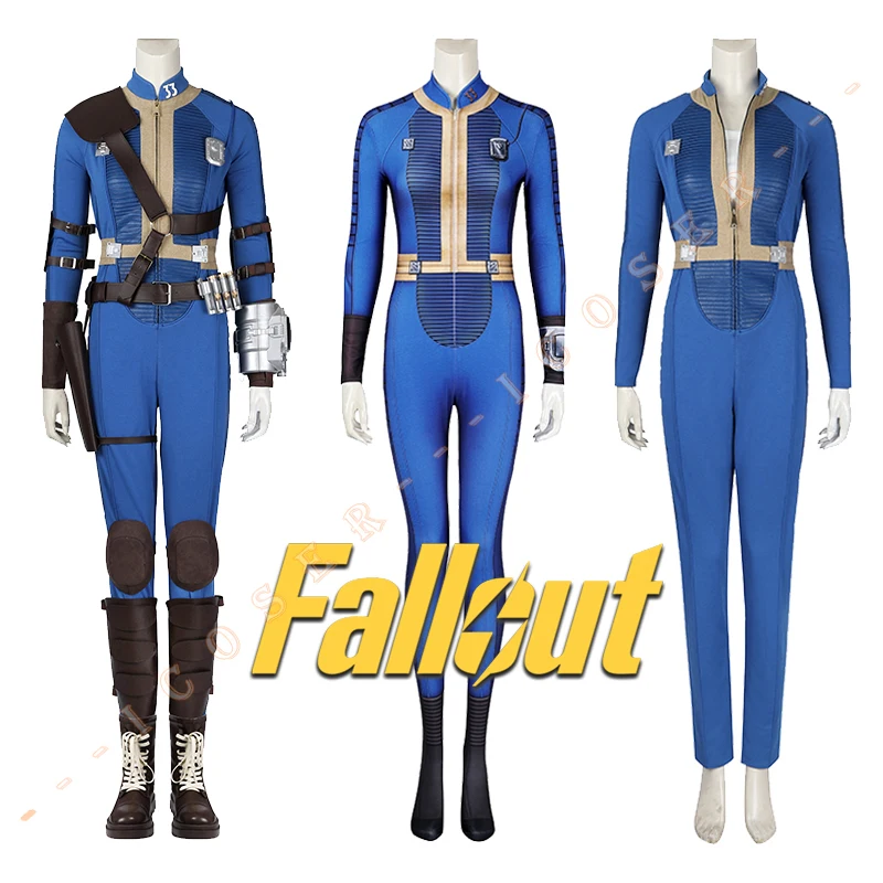 TV Lucy Cosplay Costume Vault 33 Jumpsuit Fall Cos Out Game Blue Female Uniform Arm Props Suit Halloween Party for Women iCoser 1