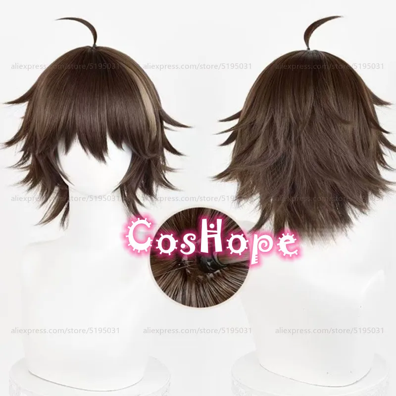 Ouma Shu Cosplay Wig Unisex 30cm Short Hair Brown Highlight Wig Cosplay Anime Cosplay Wigs Heat Resistant Synthetic Wigs 1