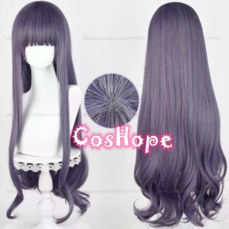 Tomoyo Daidouji Cosplay Wig 84cm Long Purple Gray Wig Cosplay Anime Cosplay Heat Resistant Synthetic Hair 1