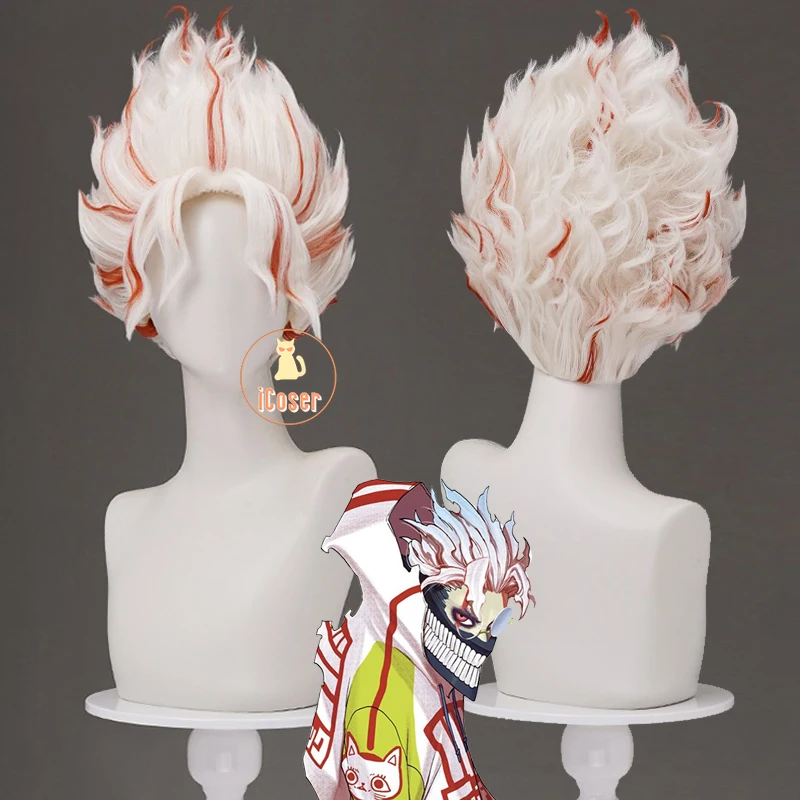 iCoser Anime Dandadan Okarun Ken Takakura Cosplay Wig Red White Short Hair Momo Ayase Halloween Party Women Men Role Play Props 1