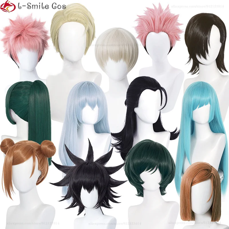 Anime Gojo Satoru Mahito Inumaki Toge Zenin Maki Yuuta Okkotsu Fushiguro Touji Kugisaki Nobara Ieiri Shoko Cosplay Wig Party 1