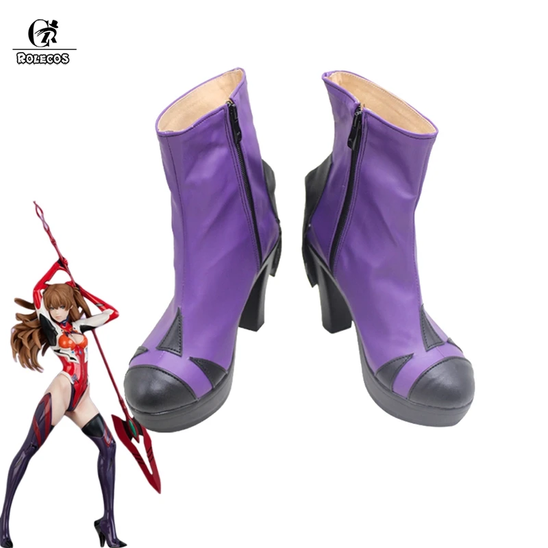 ROLECOS Asuka Cosplay Shoes Anime Asuka Langley Soryu Cosplay Shoes Sexy Women Shoes High Boots Heels Halloween Cosplay Prop 1