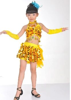 Girls Kids Sequin Glitter Bling Feather Salsa Samba Tango Ballroom Latin Dance Dress Latina Costume Skirts Vestidos De Baile 10