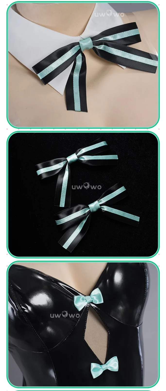 Mikku Bunny Cosplay mit Kopfband Schwarzes Mikku Cosplay Kostüm Bodysuit Karneval Halloween Outfits 9