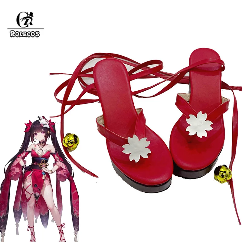 ROLECOS Honkai: Star Rail Sparkle Cosplay High Heel Red PU Leather Christmas Women Shoes Halloween Female Shoes 5