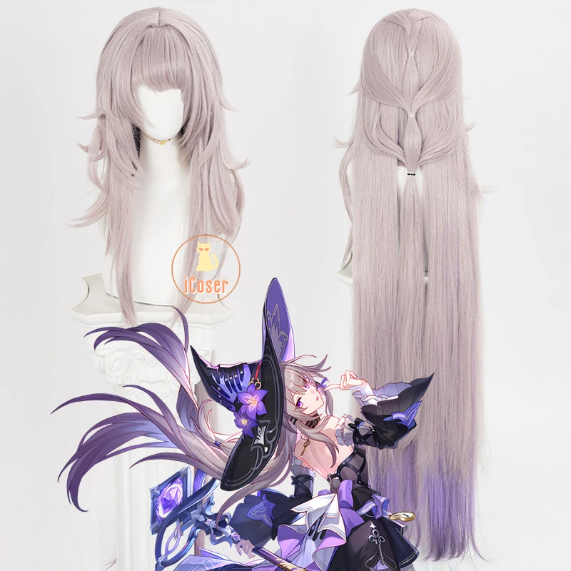 Honkai Star Rail Herta Cosplay Perücke Hellbraun Langhaar Halloween Party Frauen Mädchen Zubehör 16 iCoser Honkai Star Rail The Herta Cosplay Wig Light Brown Long Hair Purple Hair Tail Halloween Party Women Girls Props Accessory 1