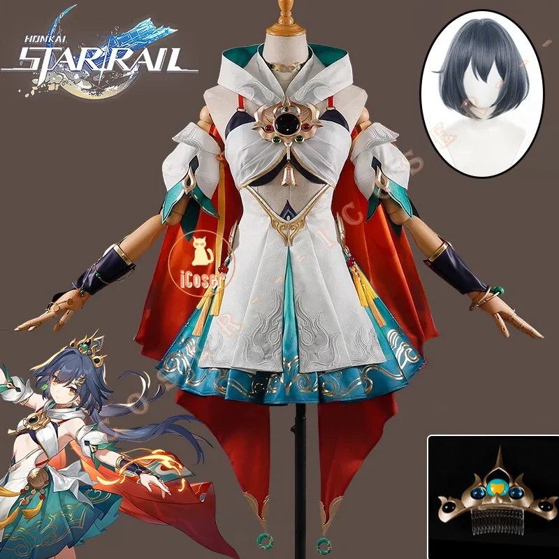 Honkai Star Rail Yunli Cosplay Costume Wig Dress Uniform Earrings Headwear Huaiyan Xianzhou Zhuming Halloween Party Women Props 1