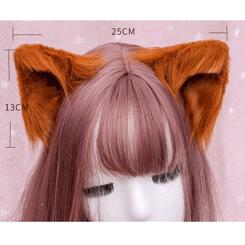 2er Set Niedliche Katzenohren Haarklammern für Mädchen Furry Tier Haarspangen Lolita Cosplay Kostüm Damen Halloween Haaraccessoires 3