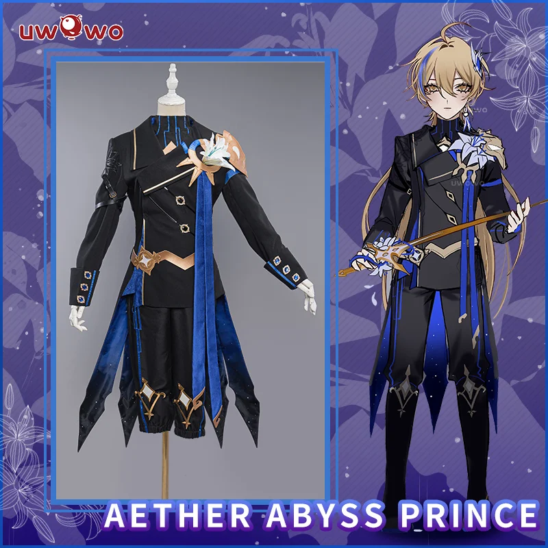 IN STOCK UWOWO Aether Cosplay Exclusive Genshin Impact Cosplay Abyss Prince Aether Costume Traveler Aether&Lumine Halloween 1