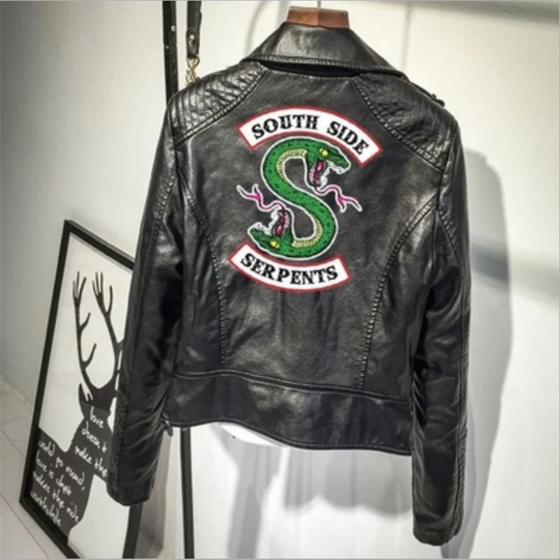 Riverdale Southside Serpent Kpop Fans Zipper Faux Leather Jacket Women Men Coats Fashion Slim Fit Jacket Riverdale Clothes 1