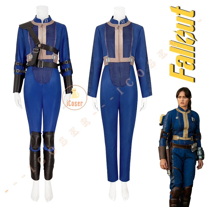 Fall Cos Out Lucy Cosplay Costume Vault 33 Female Survivor Suit Jumpsuit Uniform Props Accessory Halloween Party Women iCoser 1