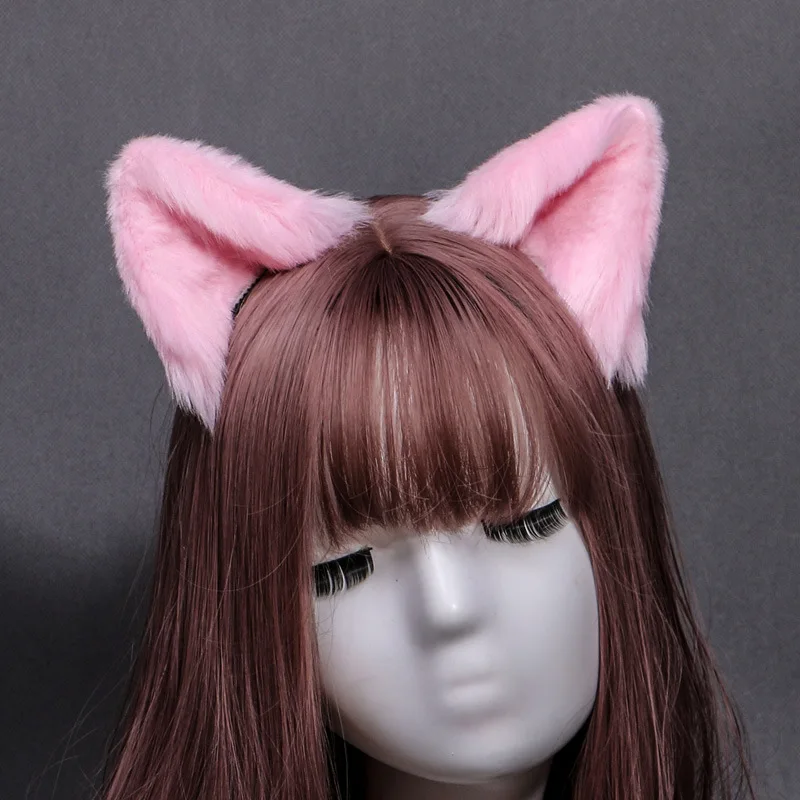 2er Set Niedliche Katzenohren Haarklammern für Mädchen Furry Tier Haarspangen Lolita Cosplay Kostüm Damen Halloween Haaraccessoires 5