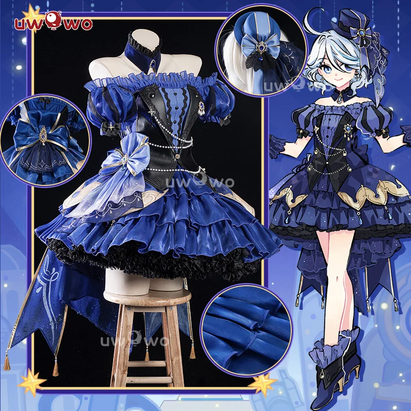 IN STOCK UWOWO Exclusive Furina Cosplay Game Genshin Impact Fanart Furina Focalors Short Gown Cosplay Costume Halloween Costume 1