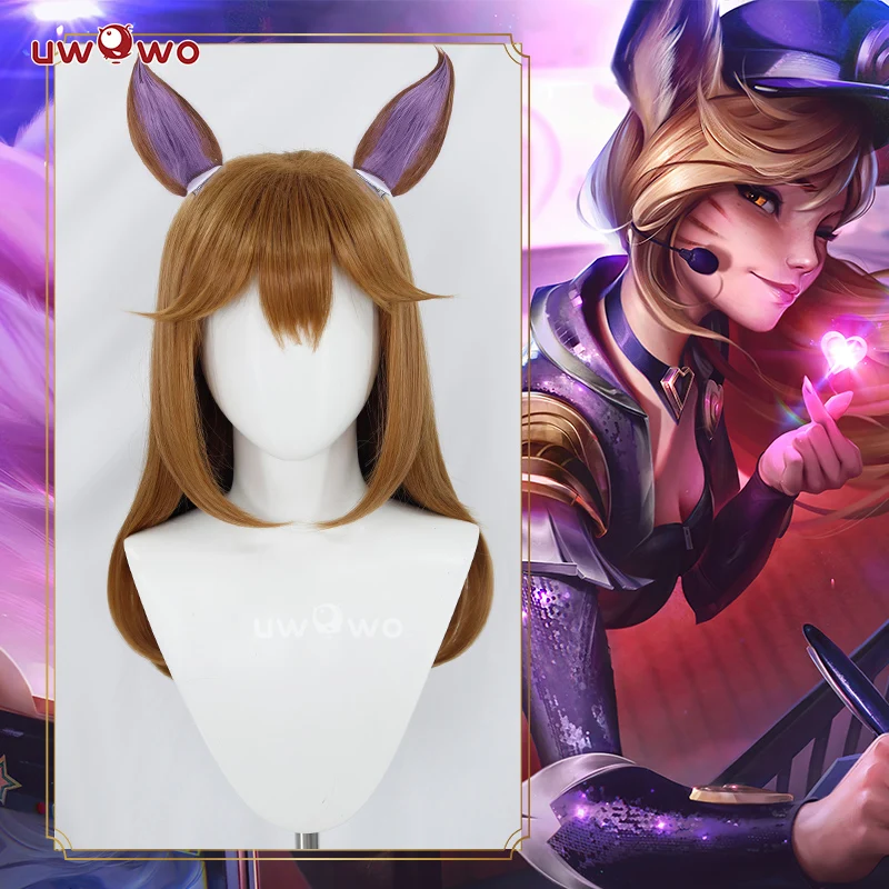 UWOWO Ahri Cosplay Wig Game League of Legends/LOL Cosplay Pop Satr Ahri Fox 2023 ASU Cos Wigs Ahri Hair Brown 95cm Long Wig 1