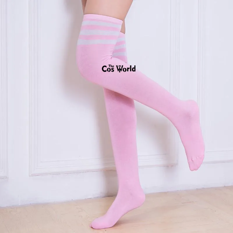 16 Farben Damen Herbst Winter Wärmende Streifen Overknee Socken Oberschenkel für Anime Schuluniform 6 16 Colors Womens Autumn Winter Warming Stripes Stocking Over The Knee Socks Thigh Highs For Anime School Uniform 6