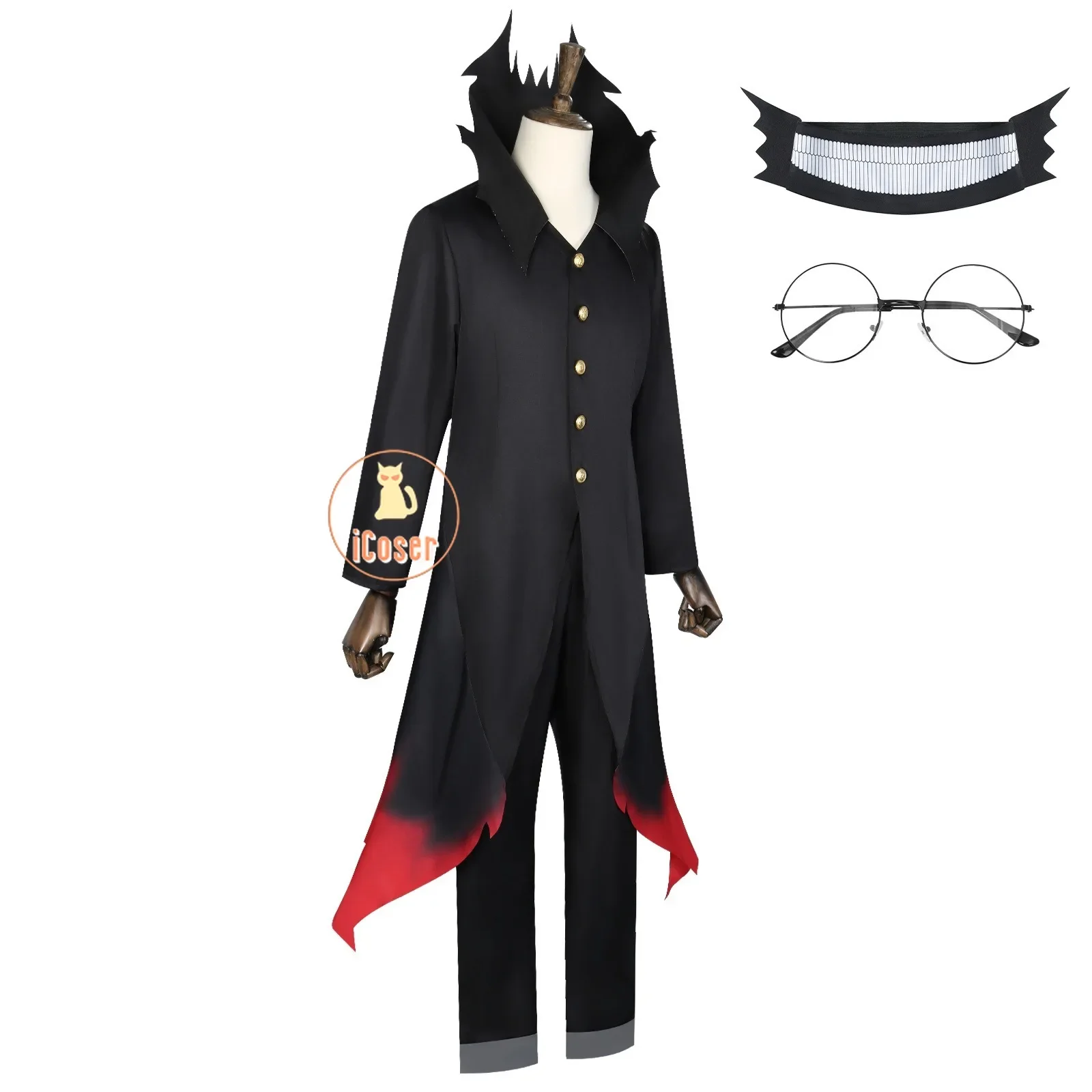 Anime Dandadan Ken Takakura Okarun Cosplay Kostüm Wig Mask Brille Uniform Mantel Set Halloween Party für Männer Frauen Requisiten 3 Anime Dandadan Ken Takakura Okarun Cosplay Costume Wig Mask Glasses Uniform Coat Set Halloween Party for Women Men Props iCoser 3