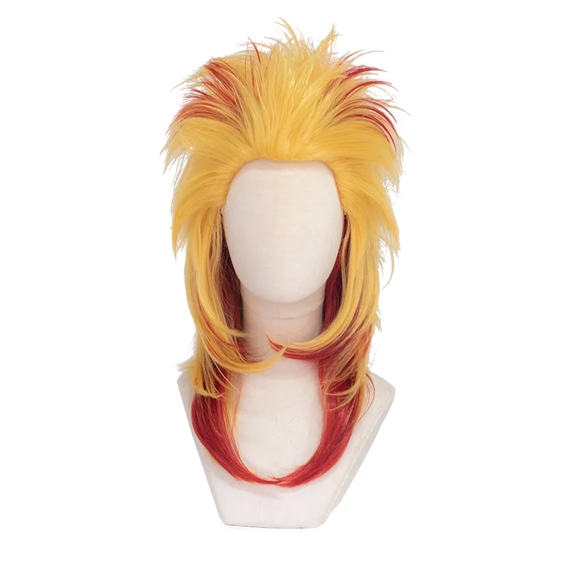 UWOWO Rengoku Cosplay Wig Rengoku Kyoujurouu Cosplay Wigs 48cm Long Hair 1