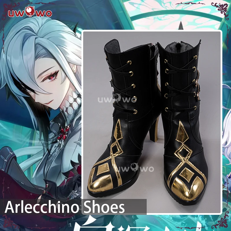 Genshin Impact Cosplay Fatui Harbinger The Knave Arlecchino Costume Boots 1 UWOWO Game Genshin Impact Cosplay Fatui Harbinger The Knave Arlecchino Costume Shoes Boots 1