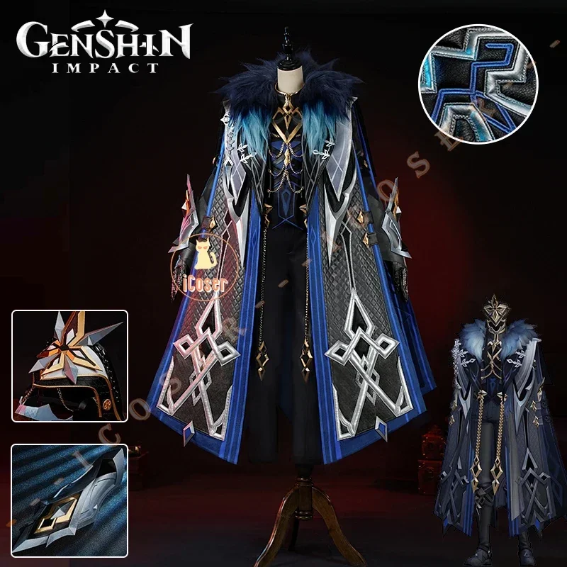 Genshin Impact The Captain Cosplay Costume Il Capitano Cloak Uniform Mask Eleven Fatui Harbingers Natlan Halloween for Women Men 1