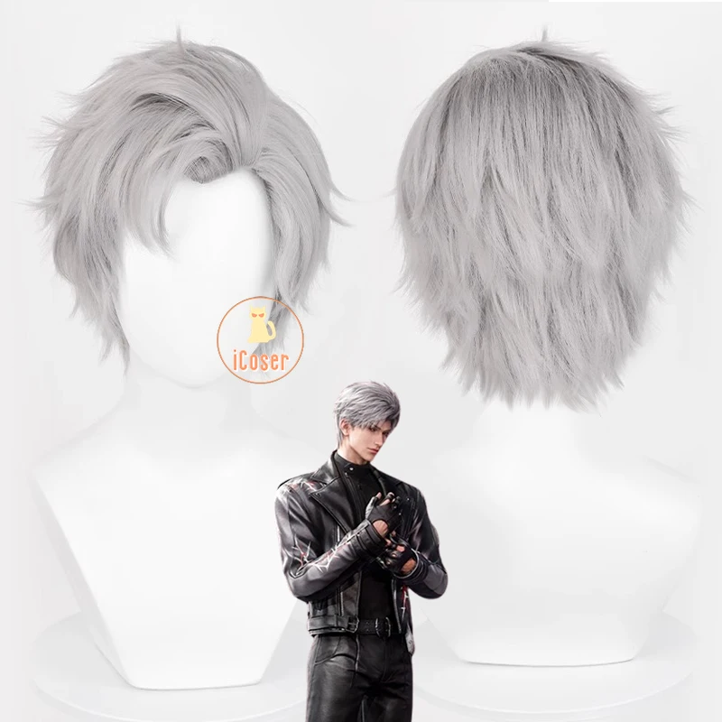 Game Love and Deepspace Sylus Cosplay Wig Silver Gray Short Hair N109 Zone Halloween Party for Women Men Props Accessory iCoser 1