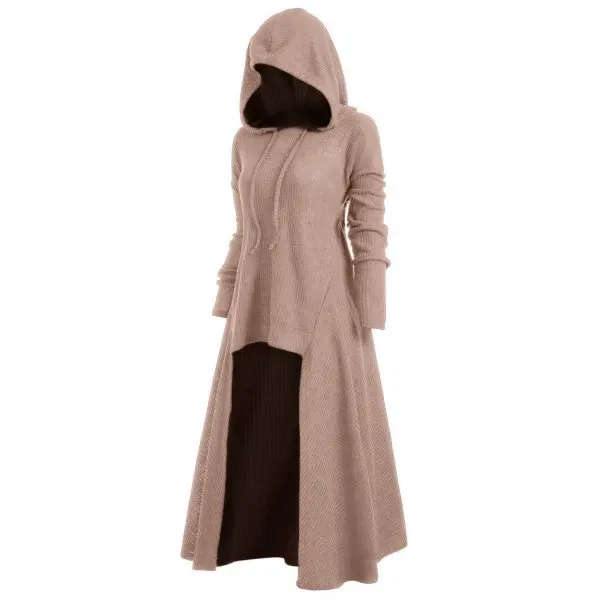 Women's Autumn Evening Party Dress Hooded Cloak Knight Medieval Gothic Costume Cosplay 19