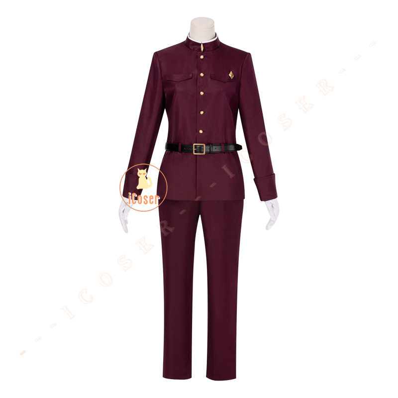 Anime Bungo Stray Dogs Tetcho Suehiro Cosplay Kostüm Rot Uniform Mantel Hut Halloween für Frauen Männer 3