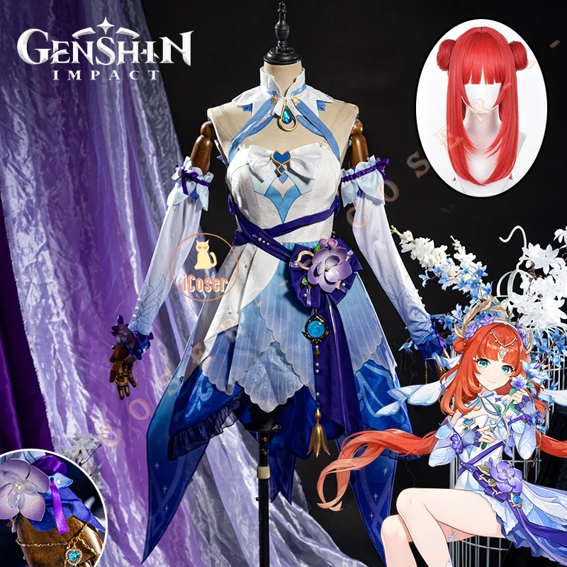 Genshin Impact Nilou Cosplay Costume Wig Breeze of Sabaa Dress Uniform New Skins Dancer Headwear Halloween Party for Women Girls 1