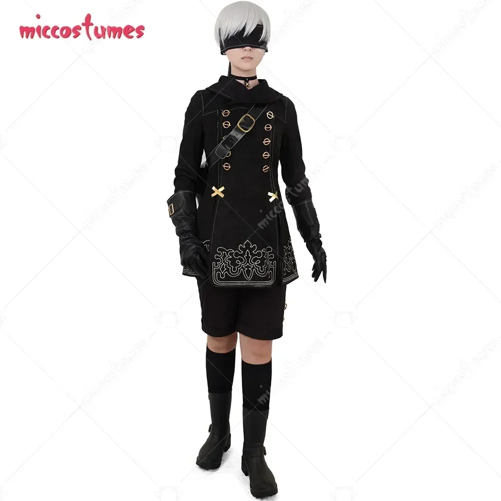 Miccostumes Unisex No.9 Type S 9S Cosplay Costume with Bag Gloves Eyepatch for Men Halloween Cosplay Costume 1