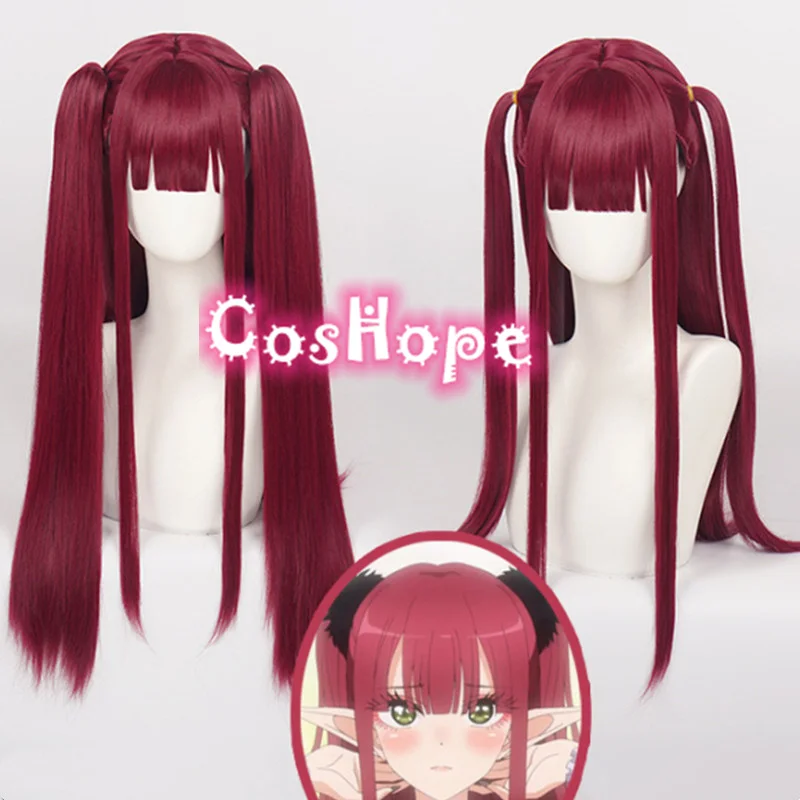 Rizu Kyun Cosplay Marin Kitagawa Little Devil Wig Cosplay Dark Red Wig Cosplay Heat Resistant Synthetic Wig 1