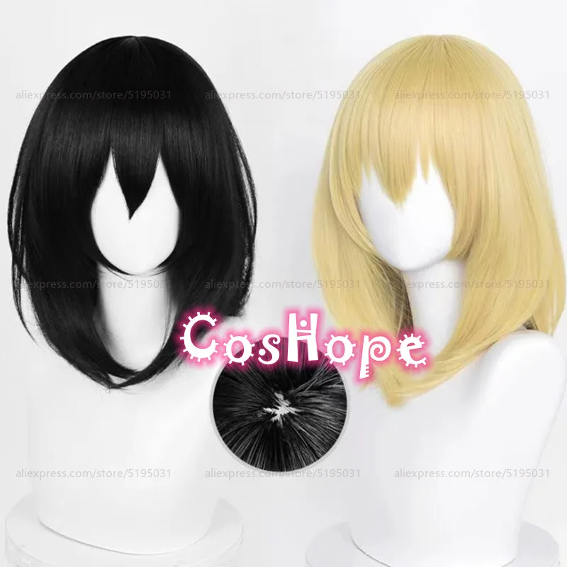 Howl Cosplay Wig 45cm Short Golden Black Wig Cosplay Anime Cosplay Wigs Heat Resistant Synthetic Wigs 1