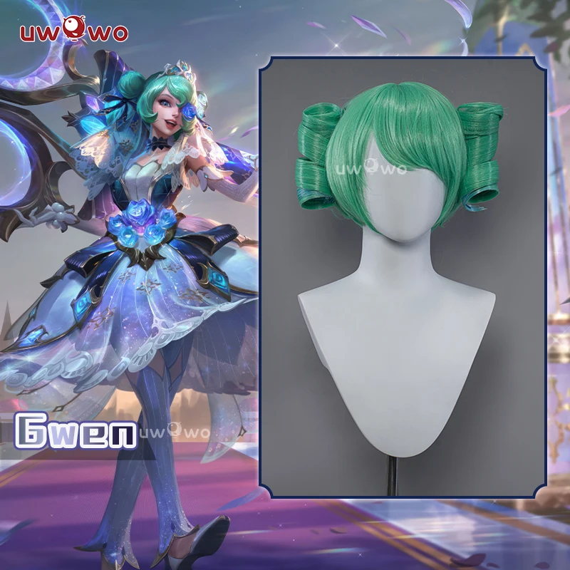 UWOWO League of Legends/LOL: Gwen Prestige Crystal Rose Wildd Rift WR ASU Cosplay Wig High Quality Light Green Hair 1
