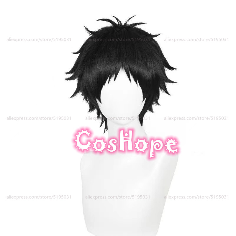 Akaashi Keiji Cosplay Perücke 30cm Kurze Schwarze Perücke Anime Wigs Hitzebeständige Synthetische Perücken Halloween 3