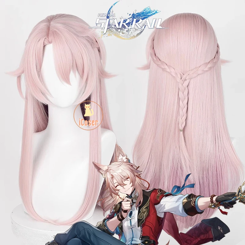 Honkai Star Rail Jiaoqiu Cosplay Perücke Pink Langhaar Fuchs Xianzhou Yaoqing Feixiao Halloween Party Frauen Männer Props 7 Honkai Star Rail Jiaoqiu Cosplay Wig Game Pink Long Hair Foxian Xianzhou Yaoqing Feixiao Halloween Party Women Men Props iCoser 1
