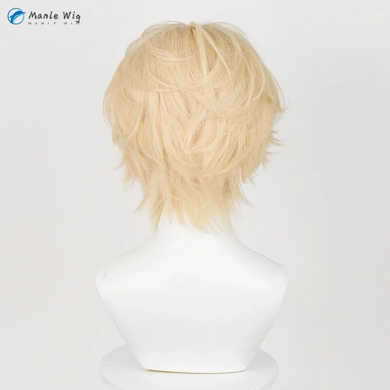 Anime Alien Luka Cosplay Perücke 30cm Kurz Gold Hitzebeständige Synthetikhaar Halloween Unisex Perücken + Kostenlose Perückenmütze 5 Anime Alien Luka Cosplay Wig Stage 30cm Short Gold Luka Wigs Heat Resiatant Synthetic Hair Halloween Unisex Wigs + Free Wig Cap 5