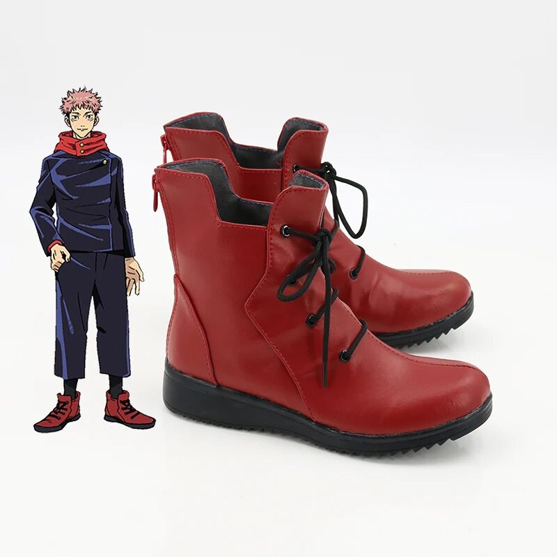 New Anime Jujutsu Kaisen Cosplay Shoes Yuji Itadori Shoes Red Boots Women Men Carnival Halloween Shoes Size 35-48 1