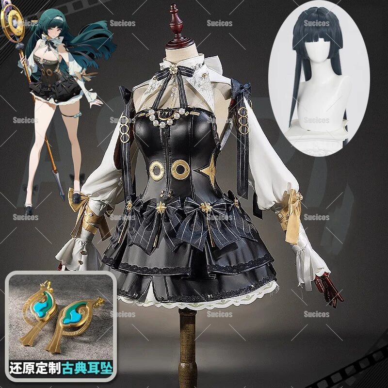 Astra Yao Chandelier Cosplay Costume Wig Game Zenless Zone Zero Cosplay  Dress Headwear Earrings Outf For Women Girls Halloween 1