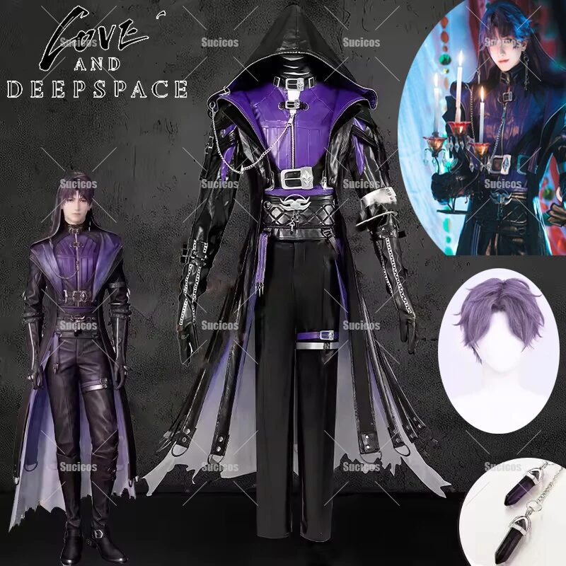 Game Love and Deepspace Rafayel Cosplay Costume Wig Abysswalker Uniform Trench Earrings Women Men Halloween Role Play Shoes 1