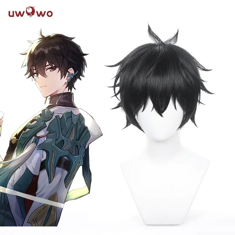 IN STOCK UWOWO Honkai Star Rail: Dan Heng Cosplay Wig Black Short Hair 1