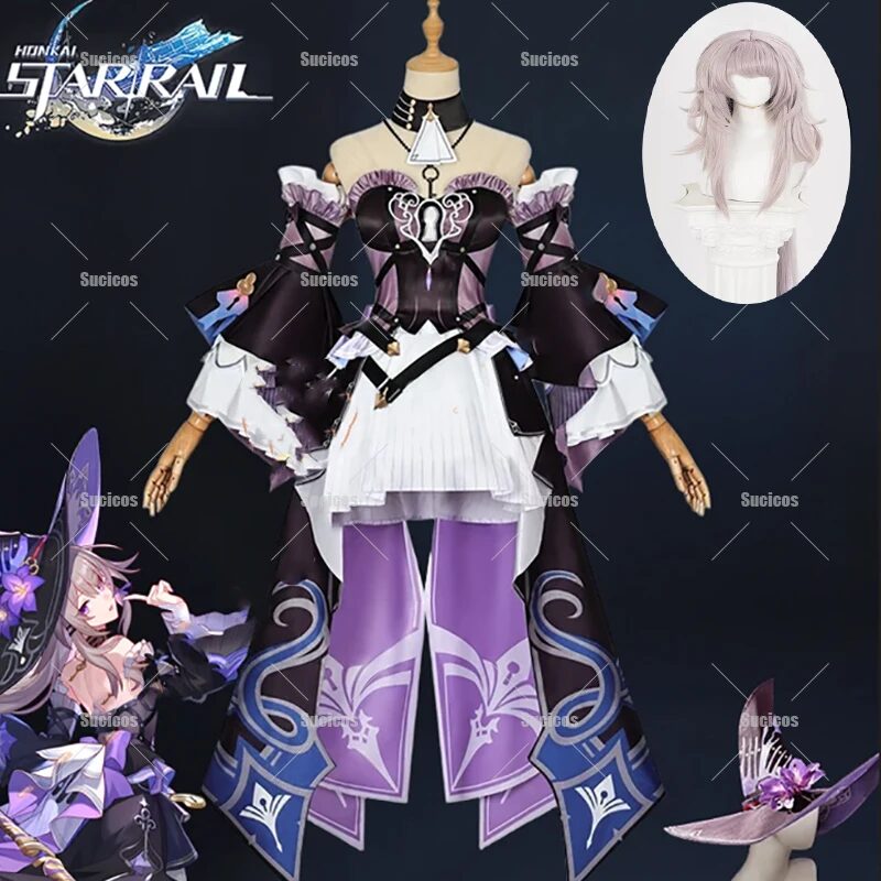 Honkai Star Rail Herta Cosplay Kostüm Wig Dress Hat Uniform Headwear Necklace Halloween Role Play Frauen Mädchen Cos 15 Honkai Star Rail The Herta Cosplay Costume Wig Dress Hat Uniform Headwear Necklace Women Girls Halloween Role Play Cos 1