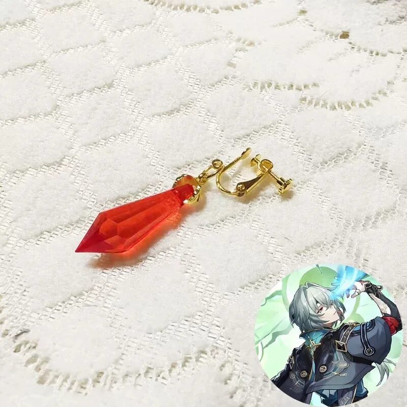Anaxa Cosplay Earrings Game Honkai Star Rail Anaxagoras Cosplay Ear Clip Ear Pin For Women Men Halloween Roleplay Prop 1