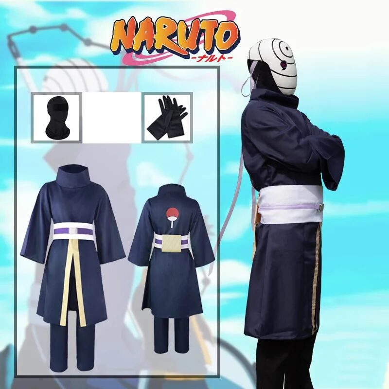 Anime Naruto Cosplay Suit Uchiba with Soil Three-eye Mask Clothing Anime Men's and Women's Cos Clothing Anime Cosplay Props 1