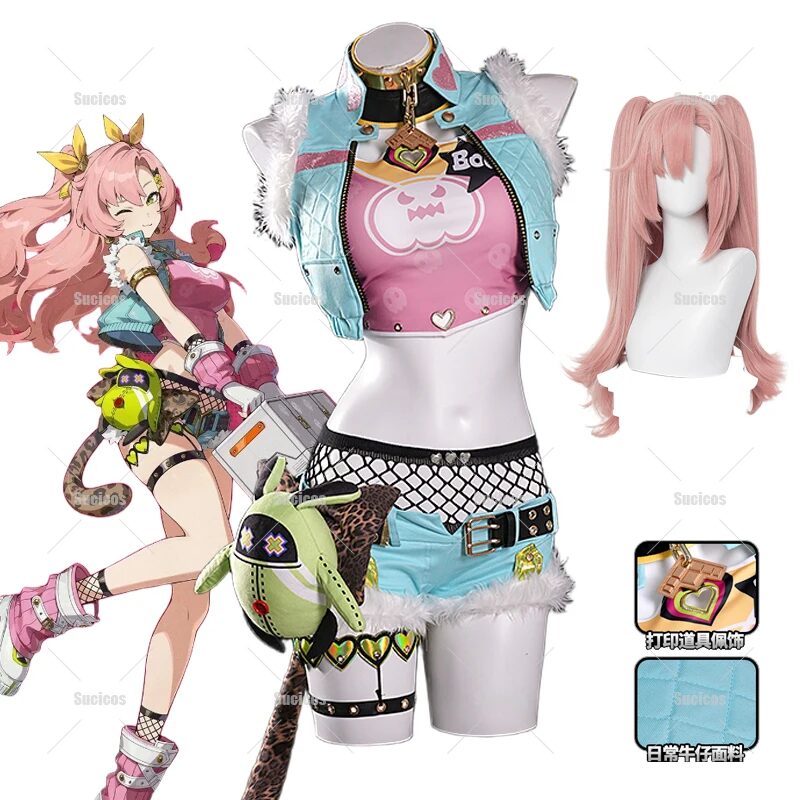 Zenless Zone Zero Nicole Demara Cosplay Costume Wig Cunning Cutie New Skin Uniform Cunning Hares Women Girls Halloween Costume 1