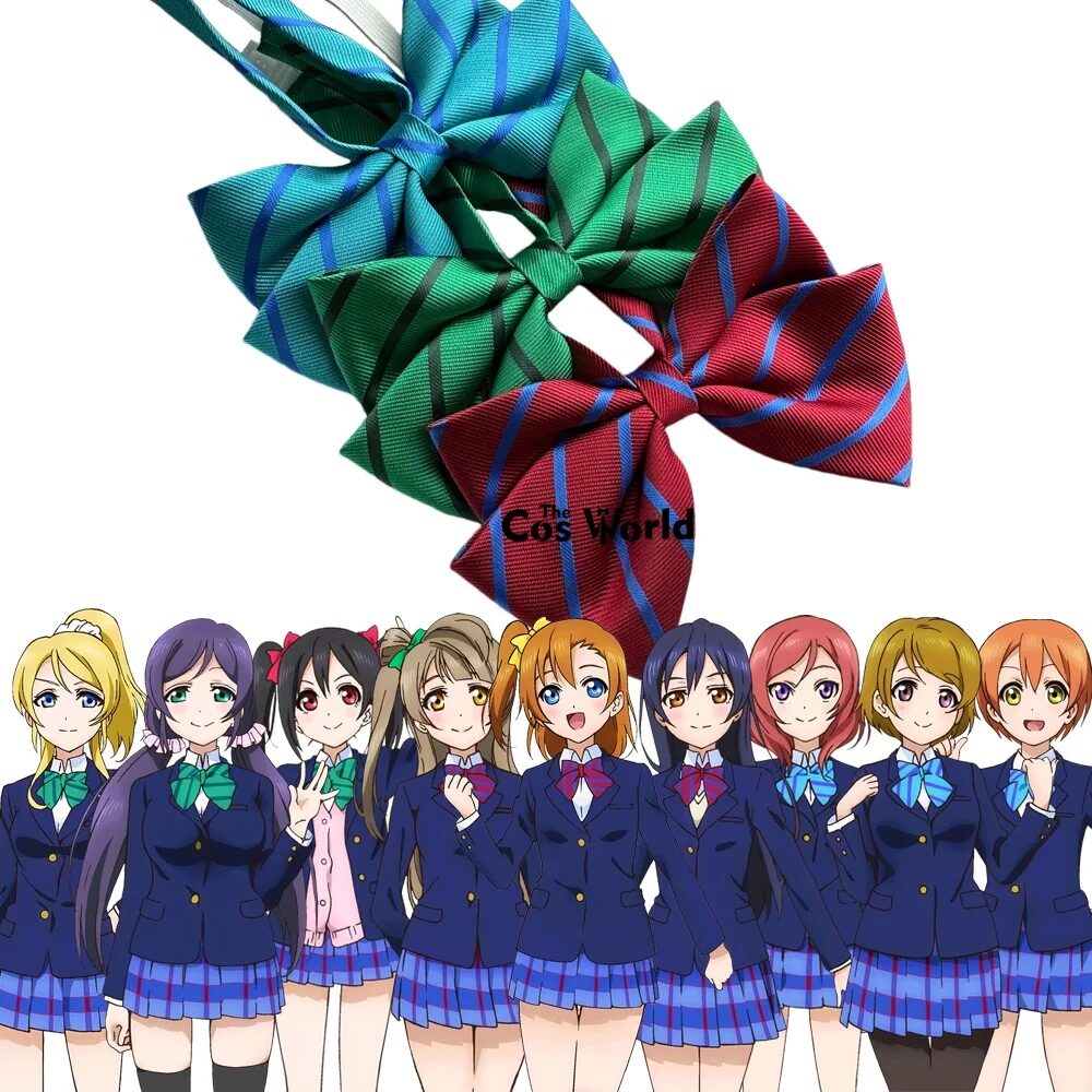 Love Live 9 Characters Kousaka Honoka Sonoda Umi Ayase Eli Anime Bow Tie for Japanese JK School Uniform Cosplay Costumes 1