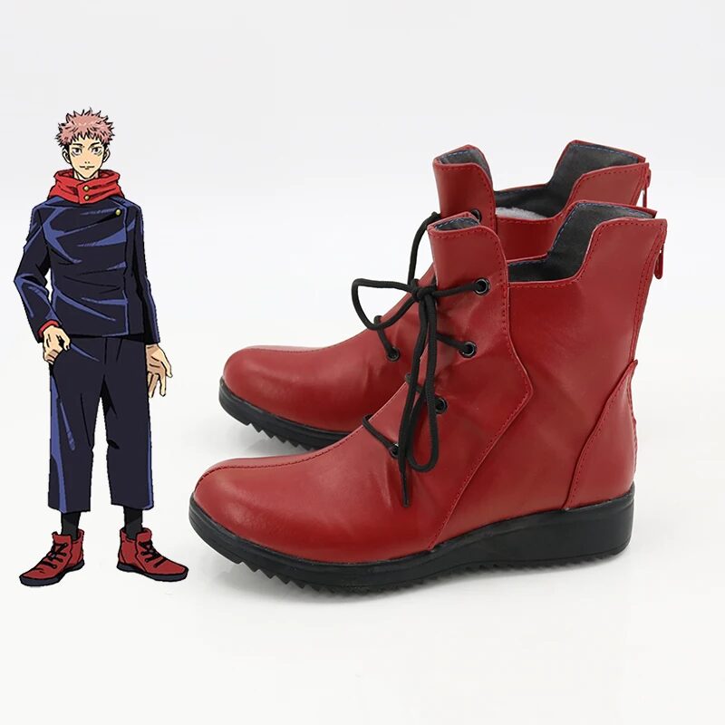 Neue Anime Jujutsu Kaisen Cosplay Schuhe Yuji Itadori Rot Stiefel Karneval Halloween Größe 35-48 3 New Anime Jujutsu Kaisen Cosplay Shoes Yuji Itadori Shoes Red Boots Women Men Carnival Halloween Shoes Size 35-48 3