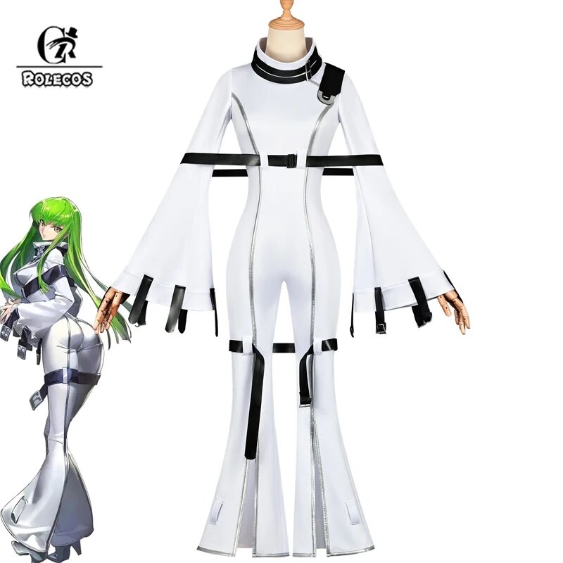 ROLECOS Code Geass Lelouch of the Rebellion C.C. Cosplay Kostüm C.C. Role Play Frauen Jumpsuit Uniform Halloween Komplett-Outfit 3 ROLECOS Code Geass Lelouch of the Rebellion C.C. Cosplay Costume C.C. Role Play Women Jumpsuit Uniform Halloween Fullset Outfit 1