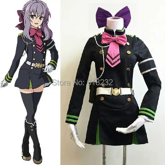 Seraph Of The End Hiiragi Shinoa Uniform Outfits Anime Customize Cosplay Costumes 1