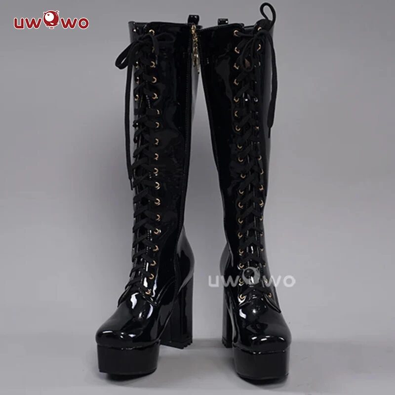 UWOWO Cosplay Shoes Universal Shoes Boots Black Blue White Rose High Tube Boots 1