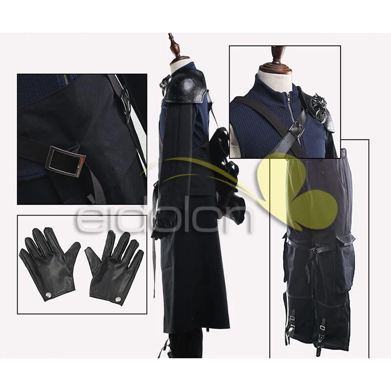 Final Fantasy FF7 Remake Cloud Strife Cosplay Kostüm Outfit Pauldrons Halloween Erwachsene Kostüme für Frauen/Männer Anpassen 4 Final Fantasy FF7 Remake Cloud Strife Cosplay Costume Outfit Pauldrons Halloween Adult Costumes for Women/Men Customize 4