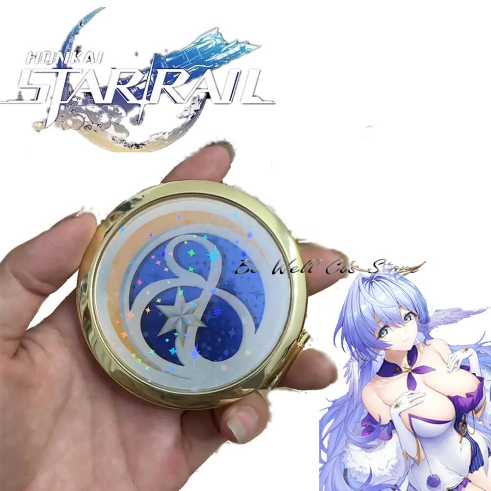 Game Robin honkai star rail cosplay  Make-up Laser Gold Mirror Accessories Collectible Art Decoration For Women Girls Halloween 1