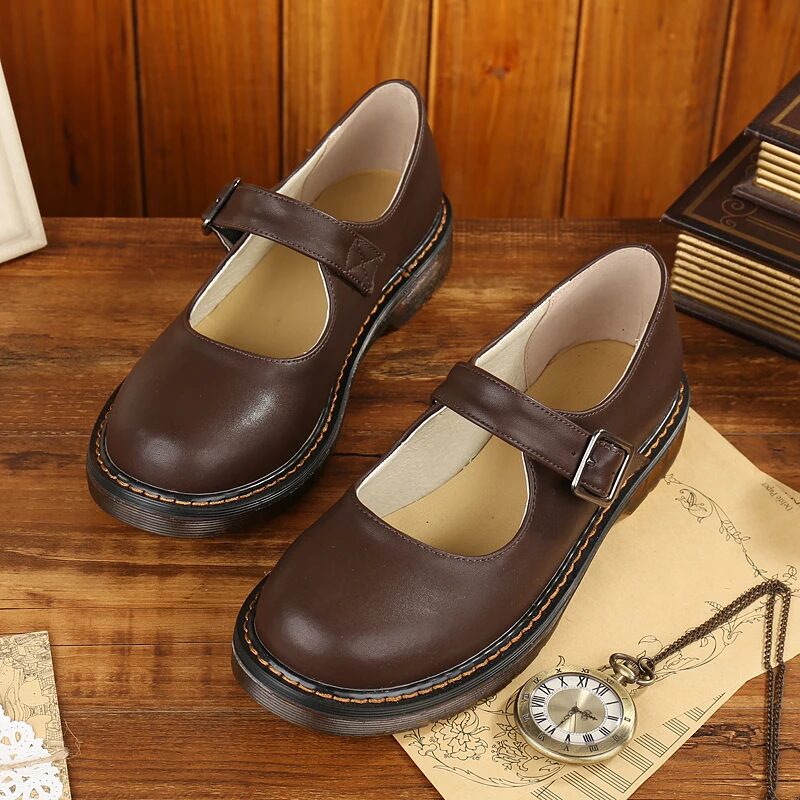 New Japanese Style Vintage College Student Shoes Cosplay Lolita Shoes for Women/Girls Uniform Shoes Platform Shoes 35-40 1